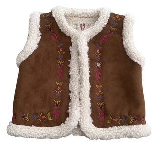 Faux Suede Vest with embroidery